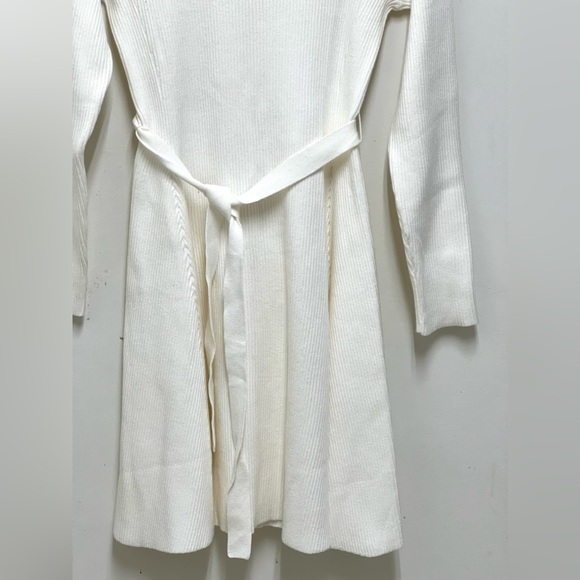 Anrabess Women's Off-White Knit Pullover Dress w/Belt Size S NWOT - Picture 4 of 8